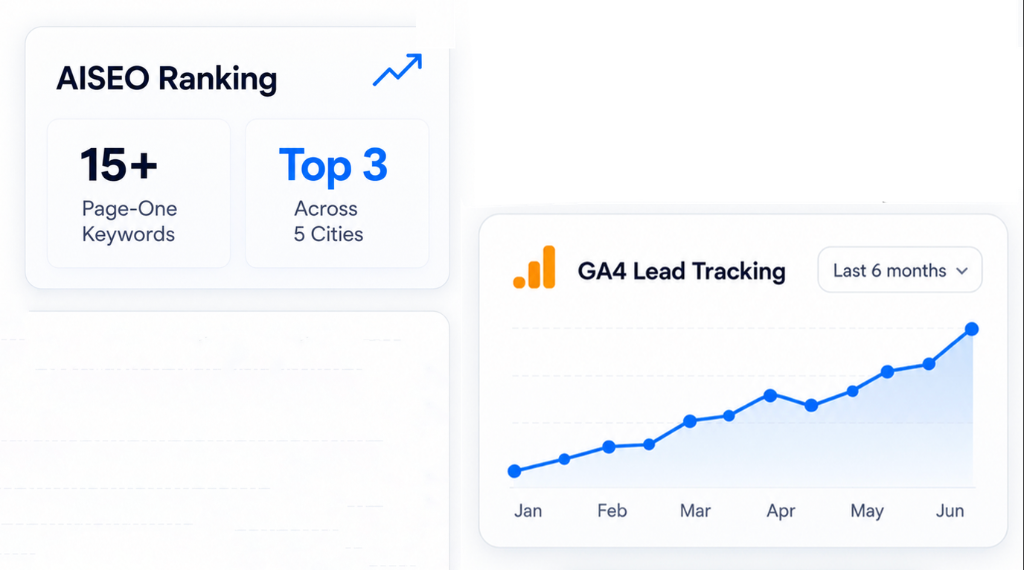 AI SEO Ranking and GA4 Lead Tracking Dashboard for Nilesh Borhade