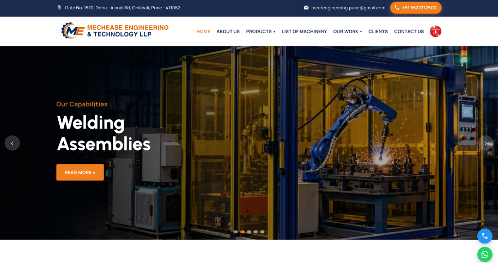 MechEase Engineering & Technology LLP Website Preview